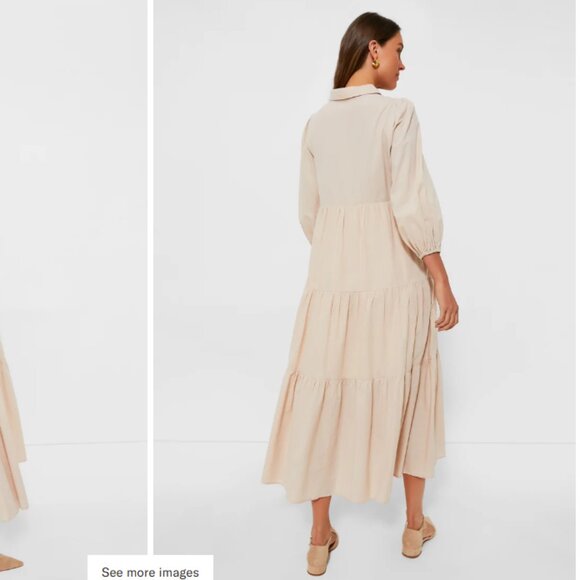 TUCKERNUCK Pomander Place Sandstone Mabel Maxi Dress large l beige tan long slee - Picture 6 of 6
